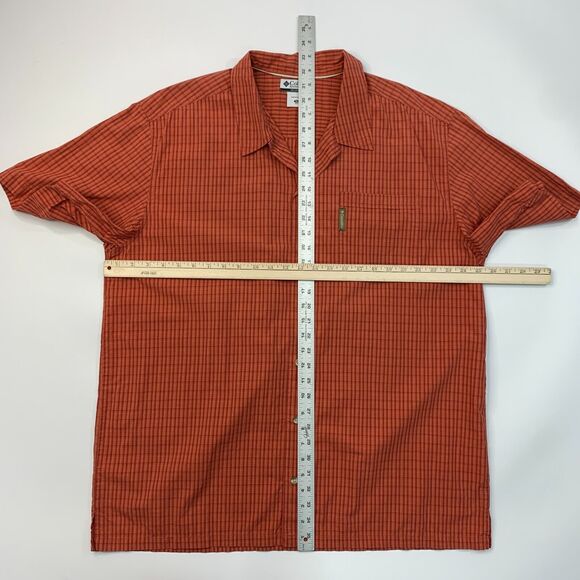 Columbia Shirt Mens XL Extra Large Red Yellow Plaid Cotton Button Up Collared - Picture 6 of 12